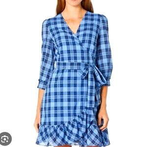 Blue Plaid Wrap Dress Draper James